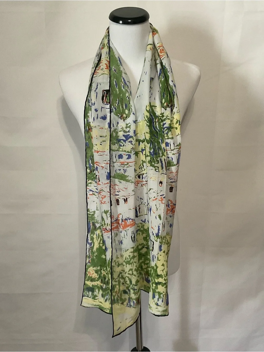 Eterno 100% Soie Silk oblong watercolor design scarf